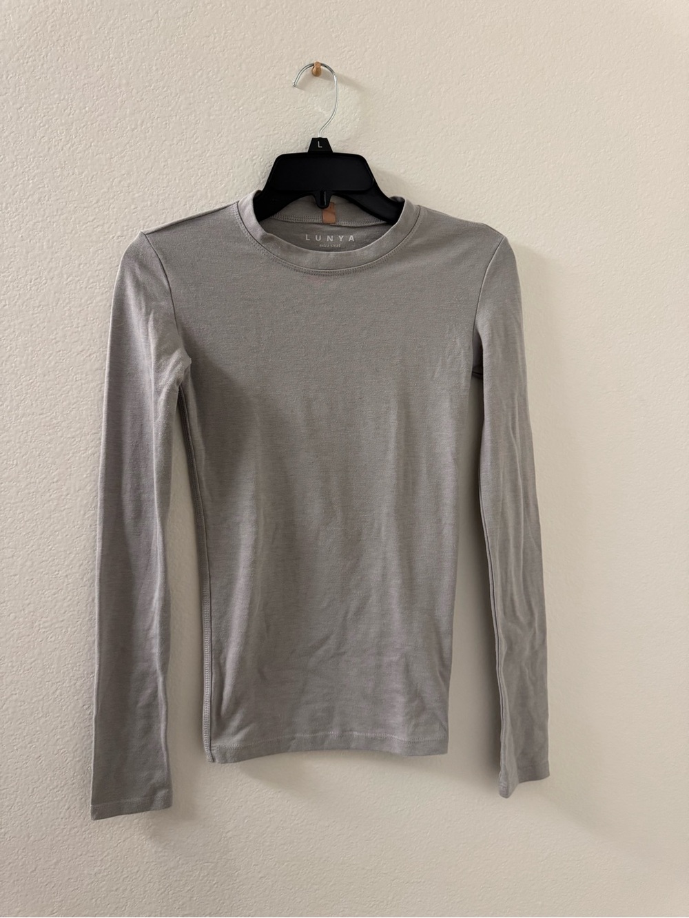 Lunya Restore Base Long Sleeve Crewneck Tee - Size Extra Small - Grey